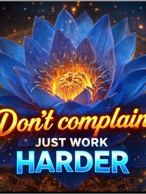 Lavish Blue & Gold Lotus Motivational Poster